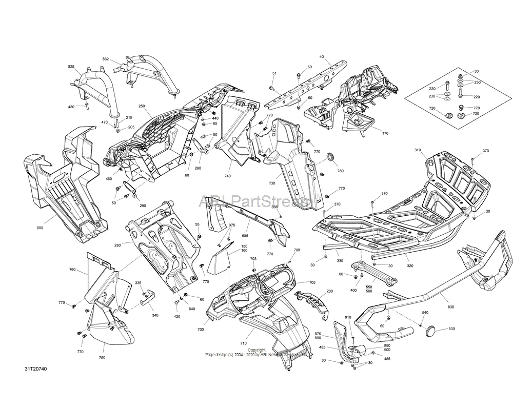 Can-Am ATV 2003 OEM Parts Diagram for Engine And Engine Support