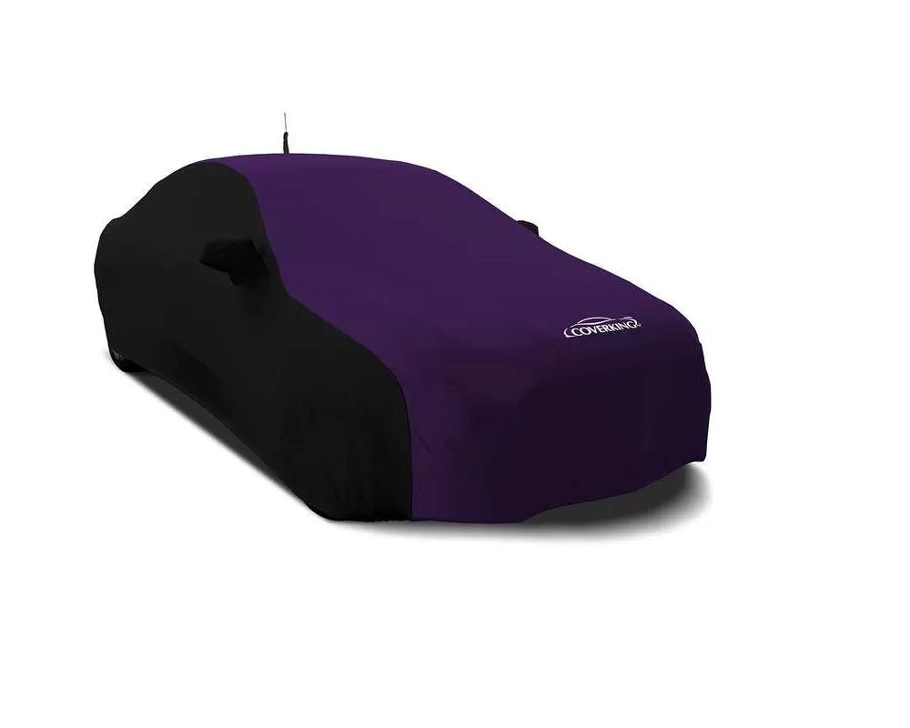 Coverking CVC2SS297 Satin Stretch 2-Tone Black Sides Plum Crazy Purple Center Custom Car Cover Honda Fit 15-20 - CVC2SS297HD9676