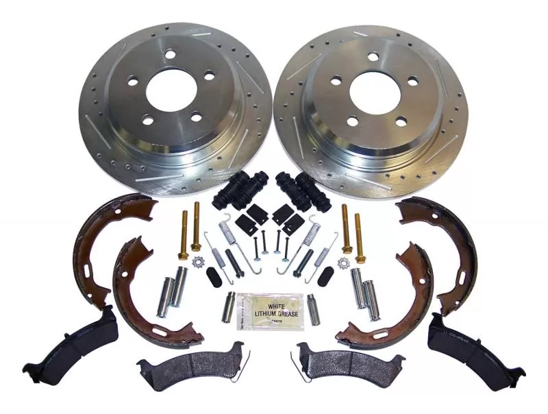 RT Offroad Rear Performance Brake Kit for Jeep ZJ, ZG, Drilled & Slotted Rotors & Hardware Jeep Grand Cherokee Rear 1994-1998 - RT31033