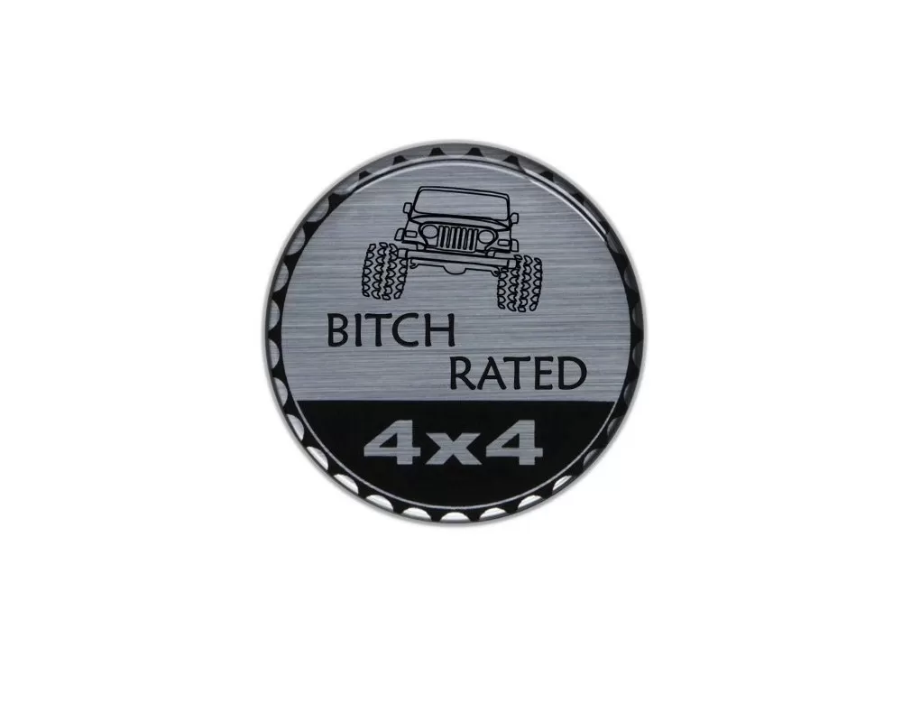  Rated Badge - Brushed Silver - Compatible with Jeep - 1 Piece :  Automotive