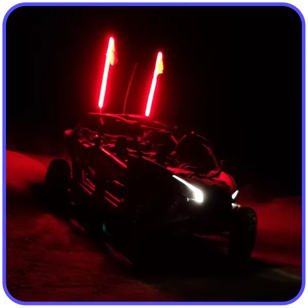 LED Light Whip 2 Foot Red W/Included Quick Disconnect Pyramid LED Whips - 2ftred