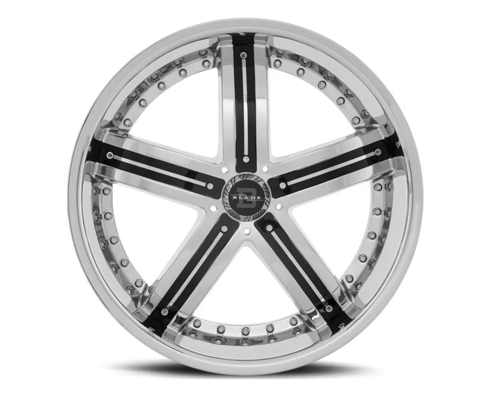 Blade BL-404 Raider Wheel 22x8.5 5x112 35mm Chrome w/ Black Insert - BL-40422855112+35C-INS