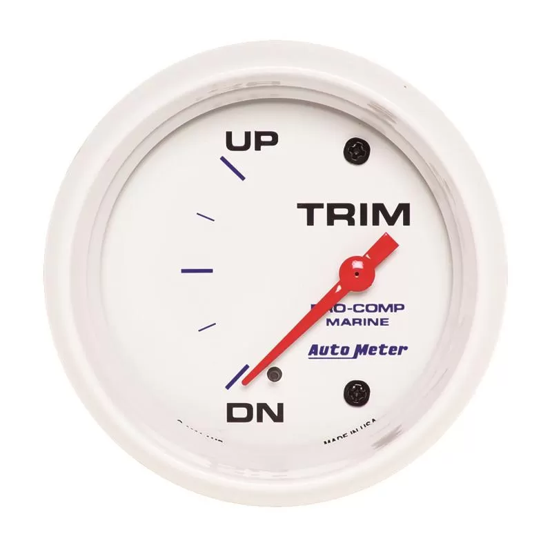 AutoMeter GAUGE; TRIM LEVEL; 2 5/8in.; 0ODOWN-90OUP; ELECTRIC; MARINE WHITE - 200767