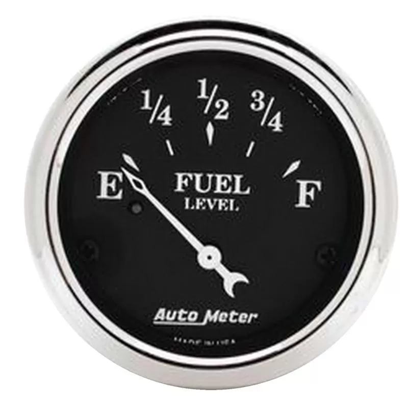 AutoMeter GAUGE; FUEL LEVEL; 2 1/16in.; 73OE TO 10OF; ELEC; OLD TYME BLACK - 1716