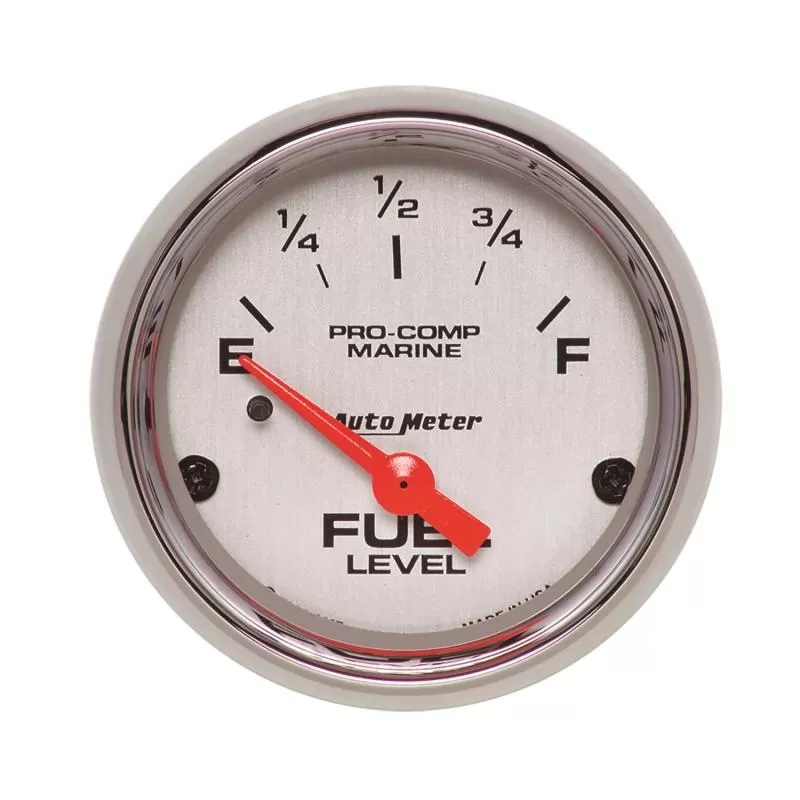 AutoMeter GAUGE; FUEL LEVEL; 2 1/16in.; 240OE TO 33OF; ELEC; MARINE CHROME - 200760-35