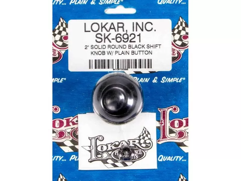 Lokar 2" Shifter Solid Knob with Button (Black) - SK-6921