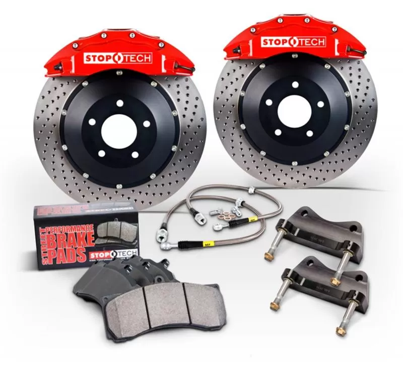 StopTech Big Brake Kit Black Caliper Slotted Two-Piece Rotor Front Front - 83.896.6800.51