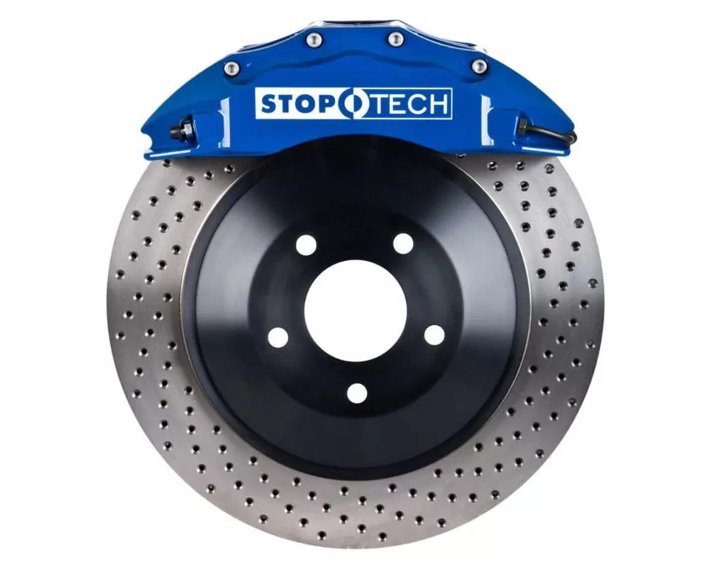 StopTech Big Brake Kit Blue Caliper Drilled One-Piece Rotor Front Front - 82.243.6100.22