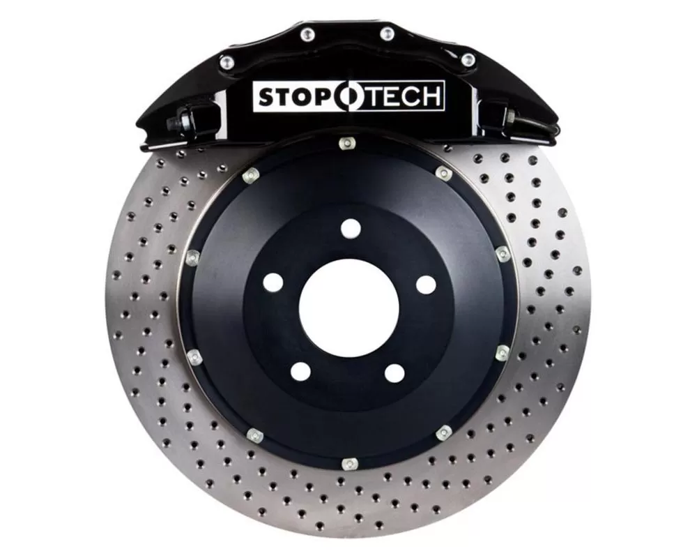 StopTech Big Brake Kit; Black Caliper; Drilled Two-Piece Rotor; Front Porsche Front - 83.781.6800.52