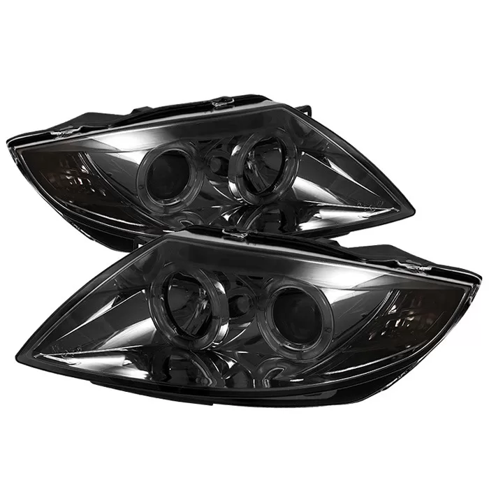 Spyder Auto Smoke LED Halo Projector Headlights with High H1 and Low H1 Lights Included BMW Z4 M with Halogen Lights 1996-2008 - PRO-YD-BMWZ403-HL-SM