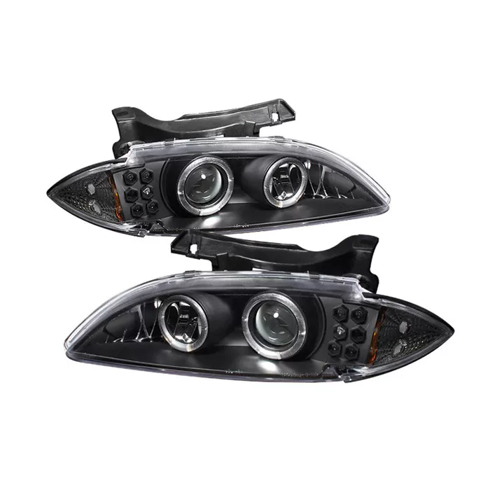 Spyder Auto Black LED Halo Projector Headlights with High H1 and Low H1 Lights Included Chevrolet Cavalier 1995-1999 - PRO-YD-CCAV95-BK