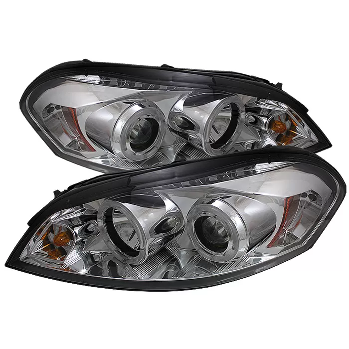 Spyder Auto Chrome LED Halo Projector Headlights with High H1 and Low H1 Lights Included Chevrolet Impala 2006-2013 - PRO-YD-CHIP06-HL-C