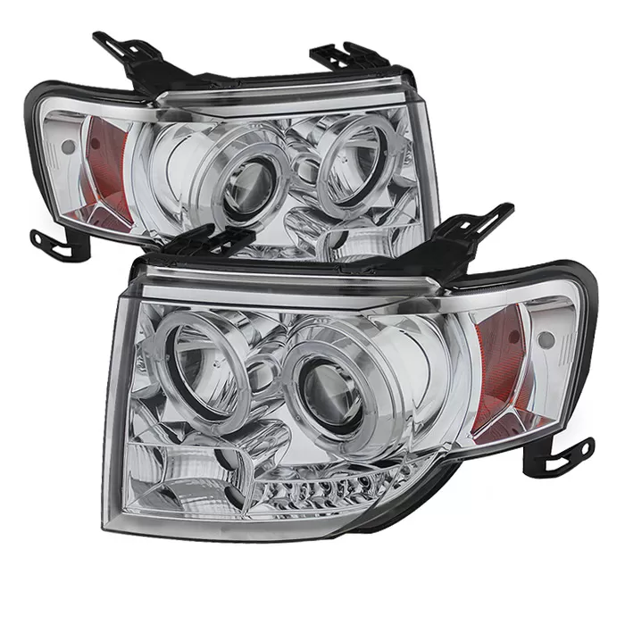 Spyder Auto Chrome DRL Projector Headlights with High H1 and Low H1 Lights Included Ford Escape with Halogen Lights 2008-2012 - PRO-YD-FES08-DRL-C