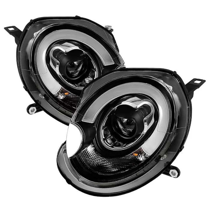 Spyder Auto Black DRL Projector Headlights Mini Cooper S R56 with Halogen Lights 2007-2013 - PRO-YD-MC07-DRL-BK