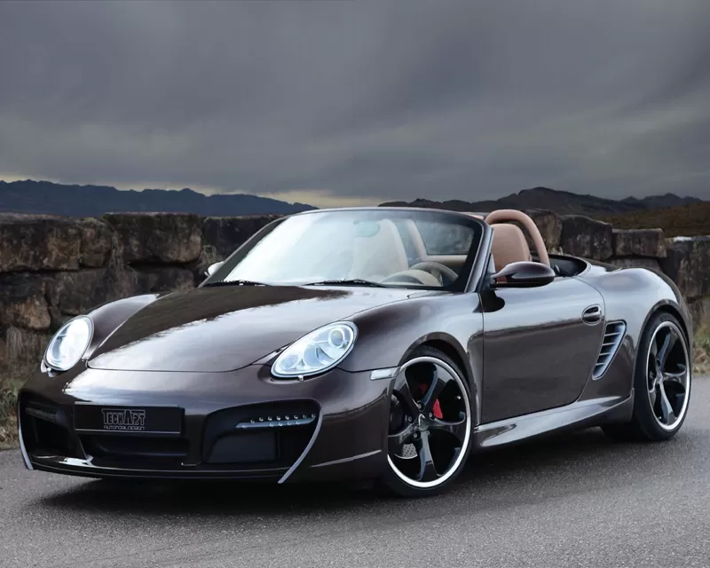 TechArt Front Spoiler Type 2 with Chrome Running Lights Porsche Boxster without OE DRL 2005-2012 - 087.100.122.009CHR