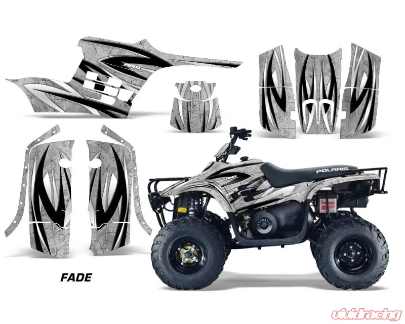 Amr Racing Graphics Kit Decal Sticker Wrap Fade Silver Polaris