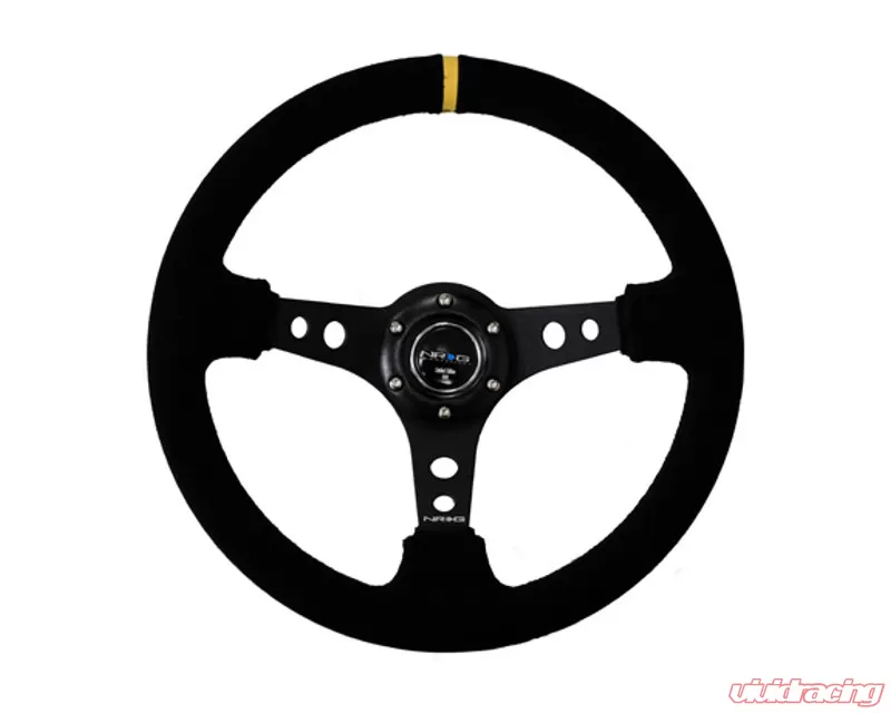 Nrg Suede With Yellow Center Mark 3inch Deep 350mm Sport Steering Wheel Universa