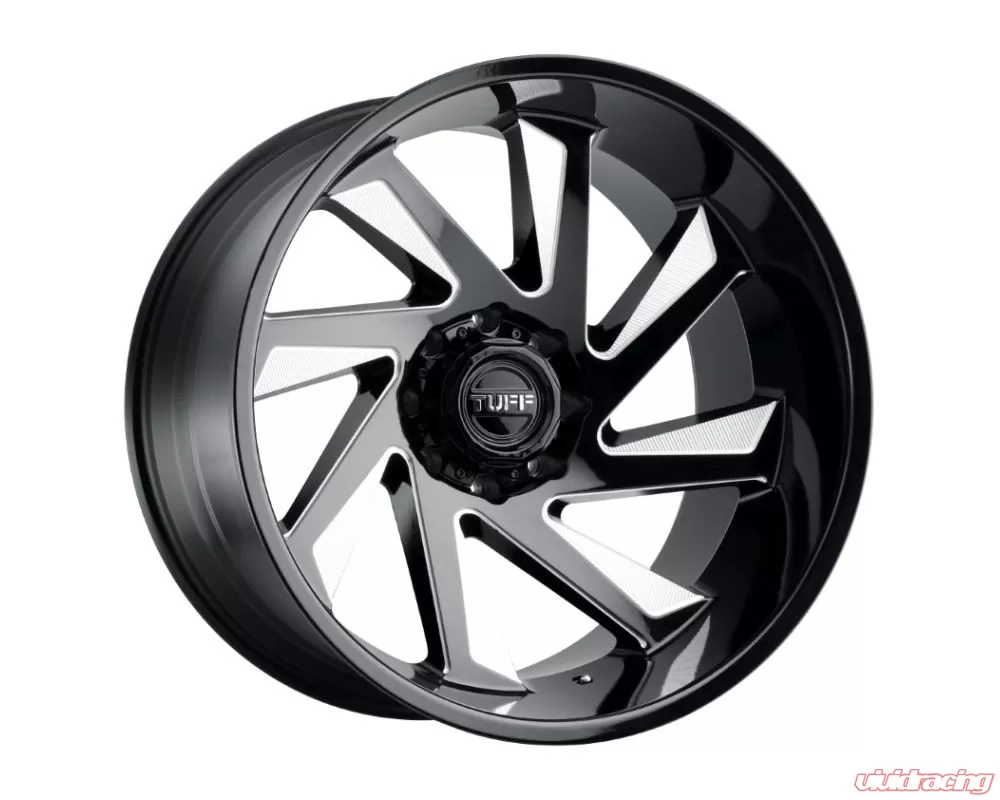 TUFF T1B Wheel 26x14 8x165.10|8x6.5 -72mm Gloss Black W/ Milled Spoke ...