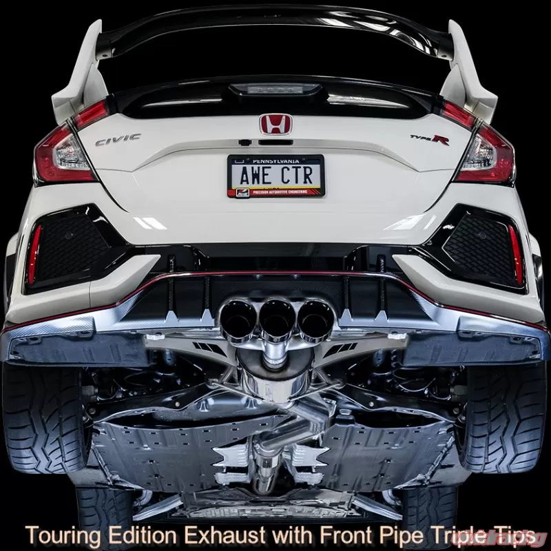 AWE Touring Edition Exhaust with Front Pipe Triple Diamond Black Tips