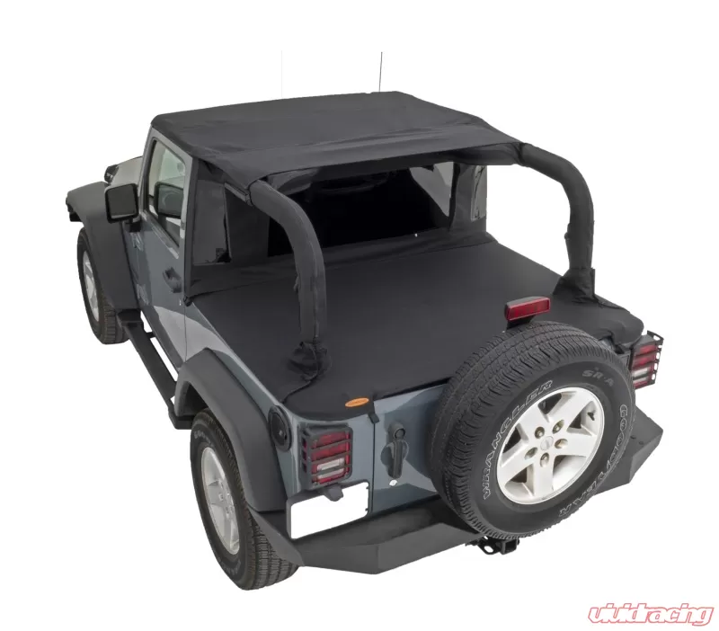 Bushwacker 07 18 Jeep Wrangler Jk 2 Door Fastback Trail Armor Twill Flat Back Soft Top Black