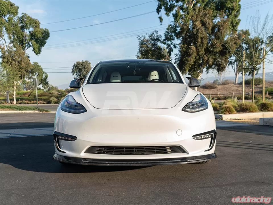 Rw Carbon Fiber Front Lip Spoiler Tesla Model Y Tesla