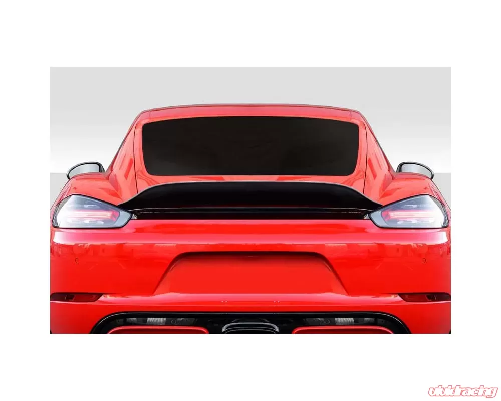 2017 Porsche 718 Boxster Duckbill Style Fiberglass Rear Wing Spoiler (Unpainted) by Duraflex