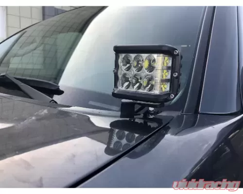 Cali Raised LED Low Profile LED Ditch Light Brackets Kit 2 3X2