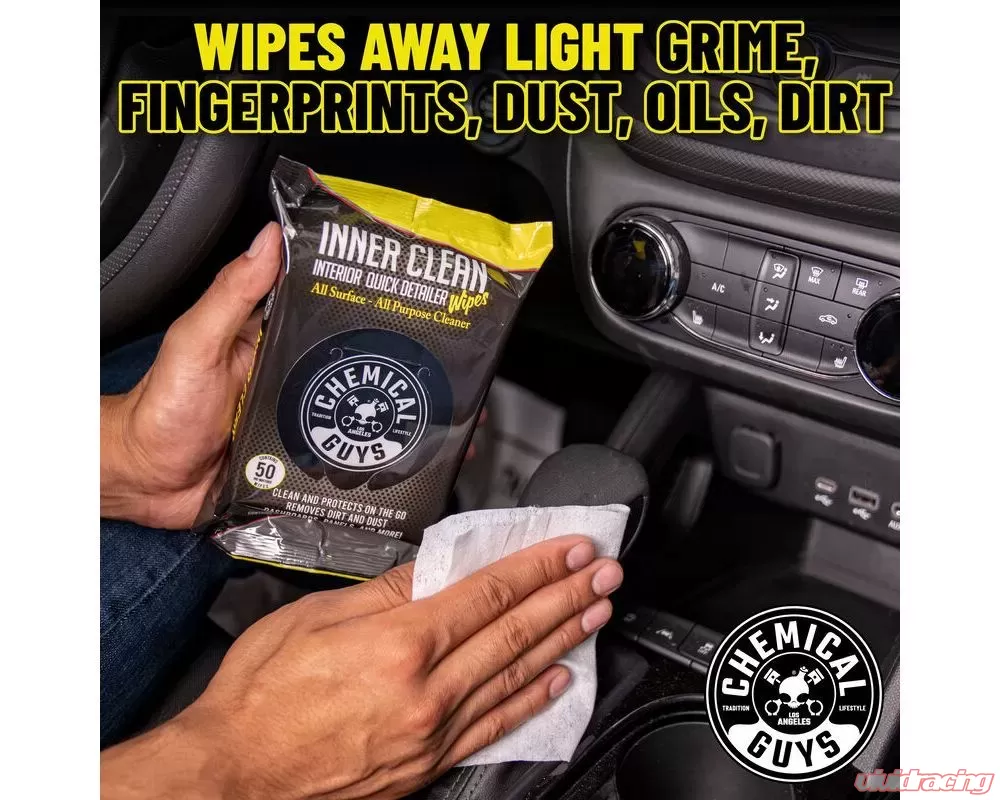Chemical Guys 50ct InnerClean Interior Quick Detailer and Protectant Wipes