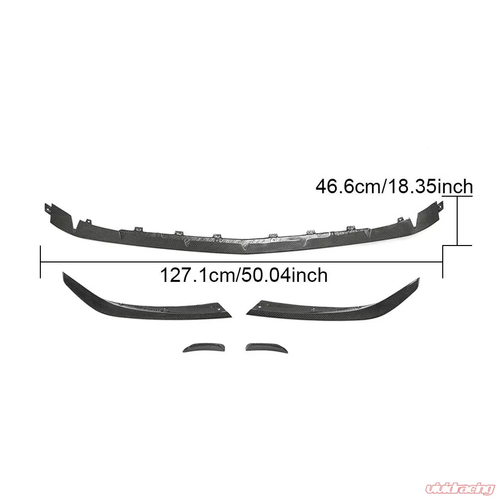 VR Aero Carbon Fiber Front Lip Spoiler and Canards Mercedes A45 AMG S ...