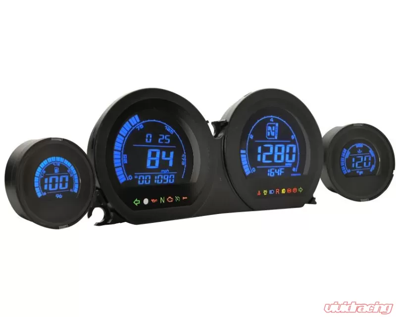 Koso HD-03 Red and Blue 4 pieces LCD Gauge Kit Harley Davidson