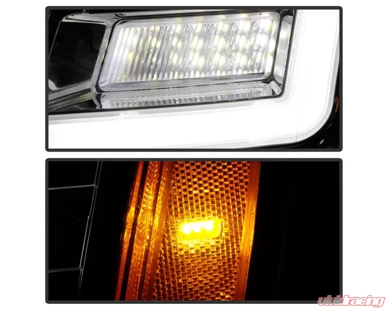 Xtune Chrome DRL LED Light Bar Projector Headlights Cadillac