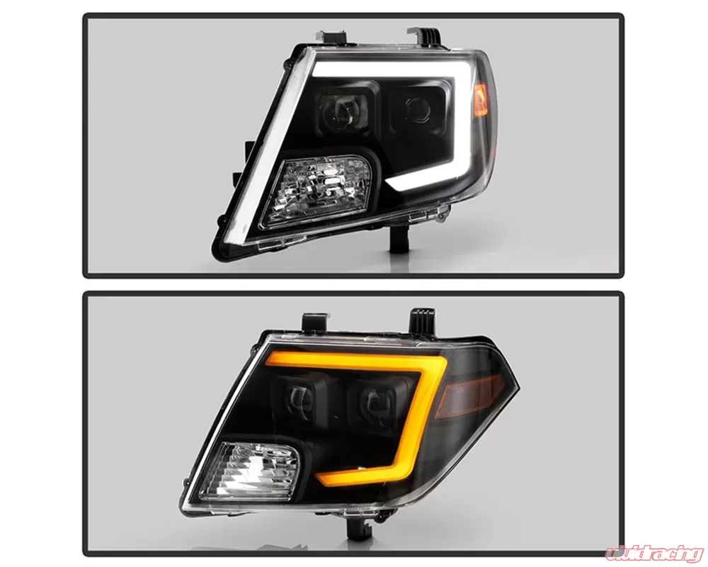 Xtune Black Light Bar DRL Projector Headlights Nissan Frontier