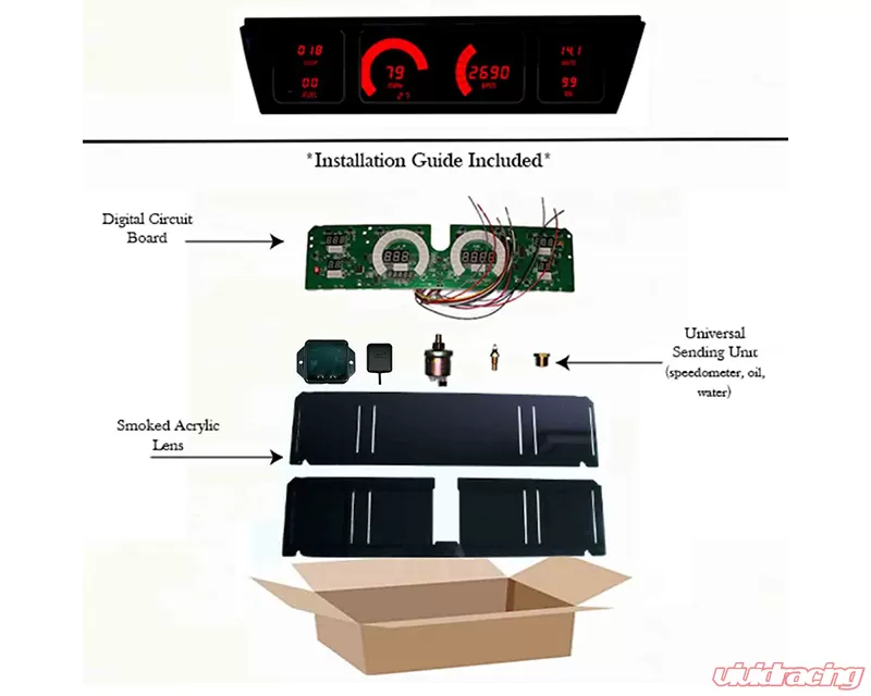 Intellitronix Red Led Digital Replacement Gauge Panel Chevrolet Impala Caprice