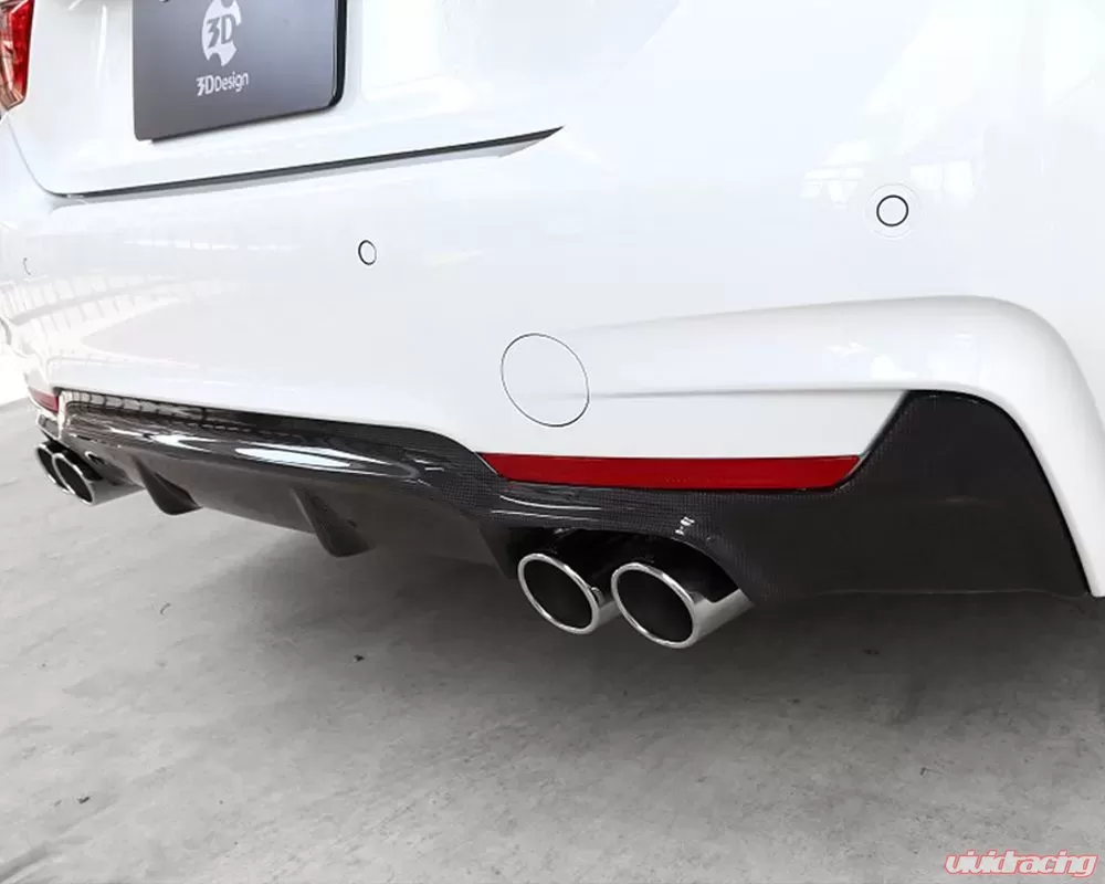 3D Design Carbon Fiber Rear Diffuser (for 4-Tip Exhausts) BMW F32 | F36  4-series M-Sport 420i/428i | 3108-23241