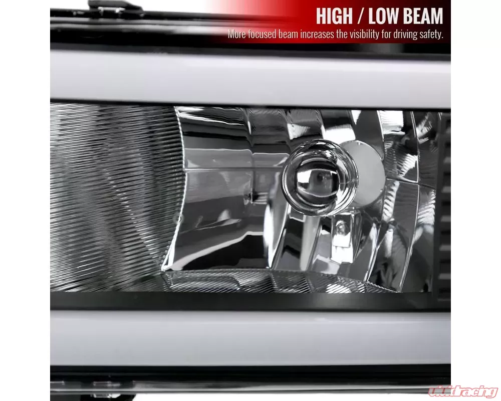 Spec-D Dual LED Bar Factory Style Headlights Matte Black Housing