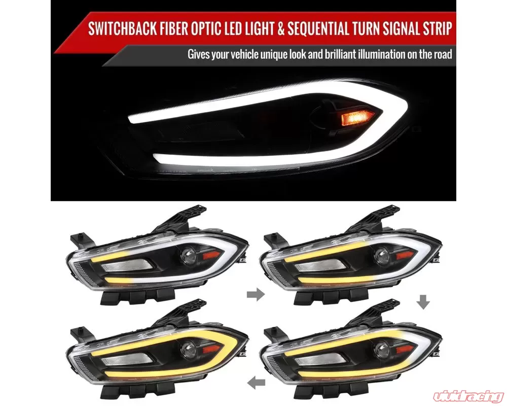 Spec-D Switchback Sequential Animated LED Bar Projector Headlights