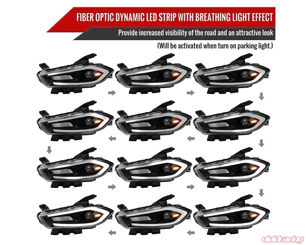 Spec-D Switchback Sequential Animated LED Bar Projector Headlights