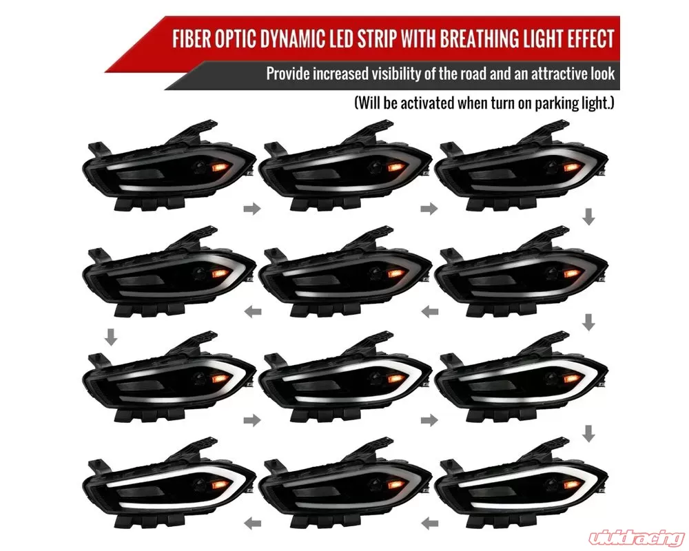 Spec-D Switchback Sequential Animated LED Bar Projector Headlights