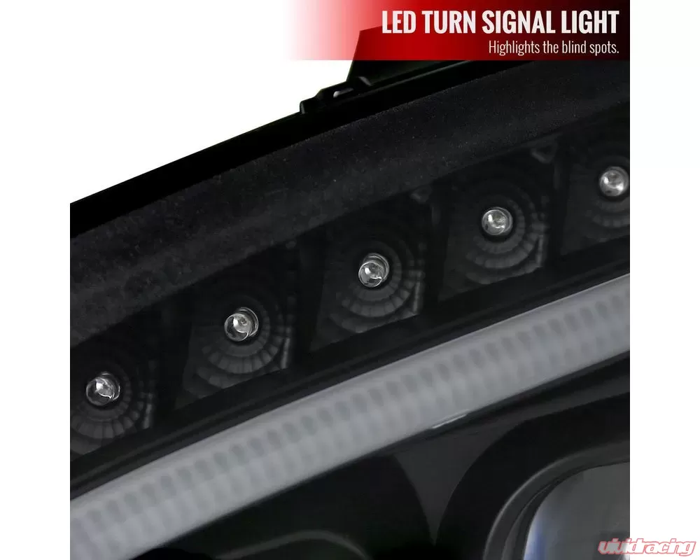 Spec-D Projector Headlights w/ LED Light Bar & Turn Signal Lights (Matte  Black Housing/Clear Lens) Mercedes Benz W204 2008-2011