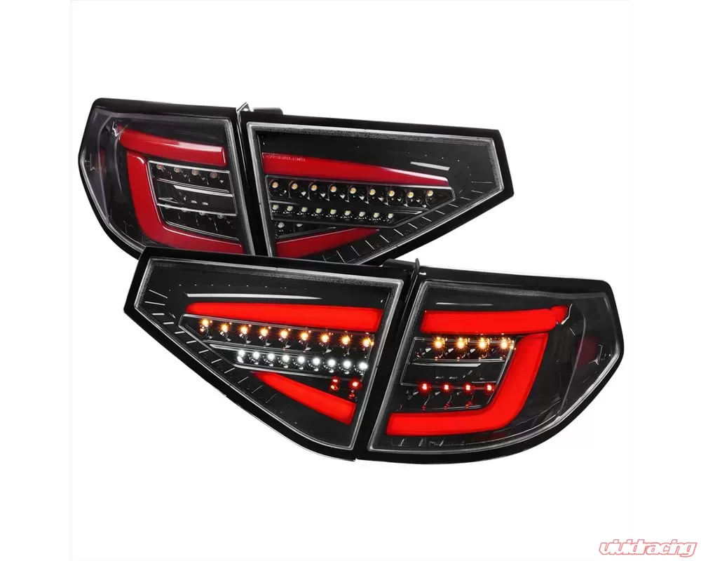 Spec-D LED Sequential Tube Tail Lights Glossy Black Housing/Clear