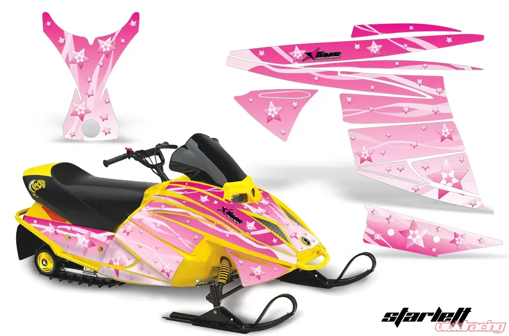 AMR Racing Graphics Snowmobile Graphics Kit Decal Sticker Wrap Starlett  Pink Ski Doo Mini Z 03-08