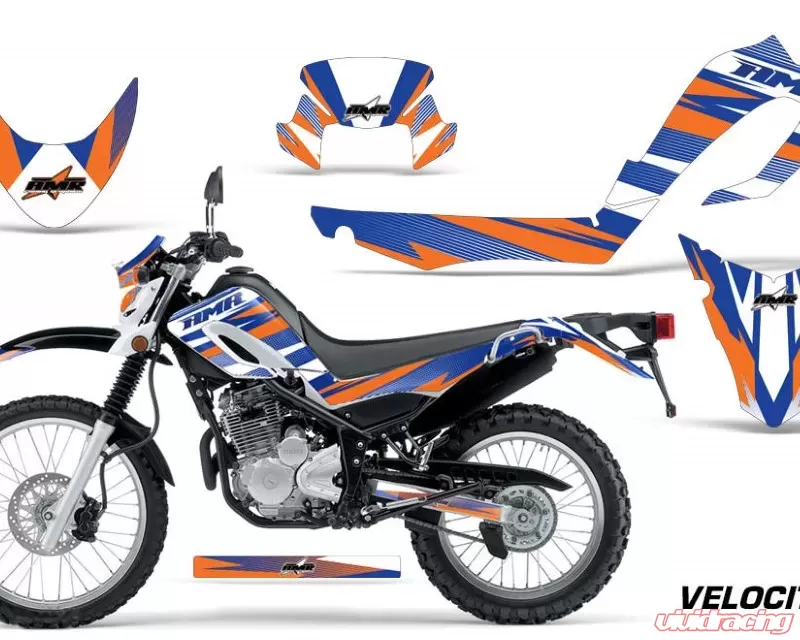 AMR Racing Dirt Bike Decal Graphic Kit MX Sticker Wrap For Yamaha XT250X  2006-2018 VELOCITY BLUE ORANGE