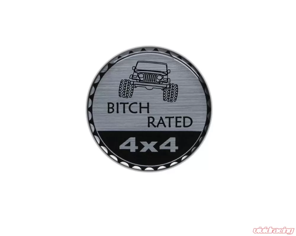 Rated Badge - Brushed Silver - Compatible with Jeep - 1 Piece :  Automotive