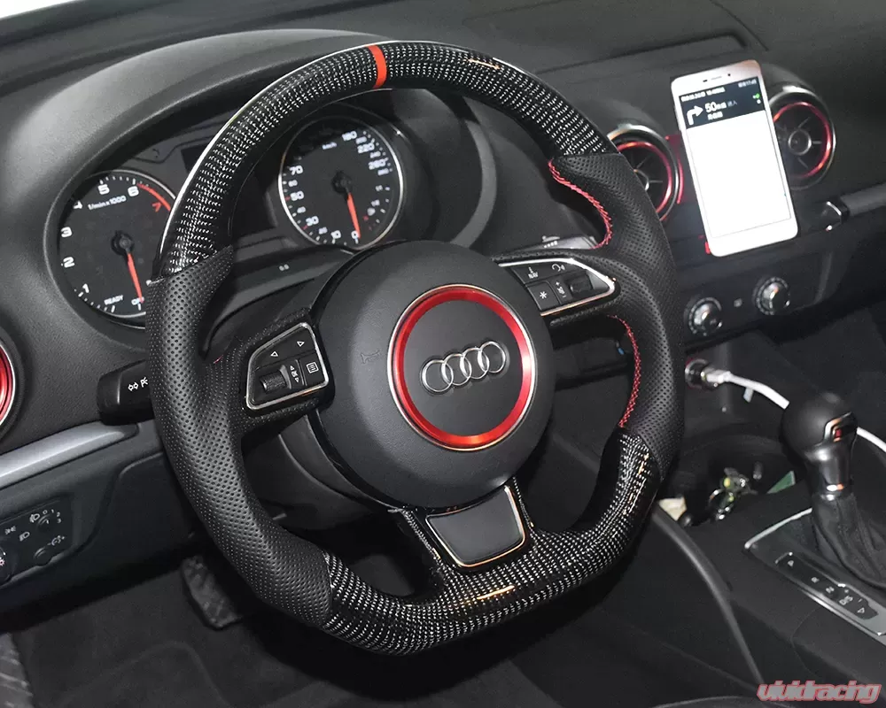 AUDI TT MK1 custom steering wheel + ALCANTARA YELLOW STRIPE